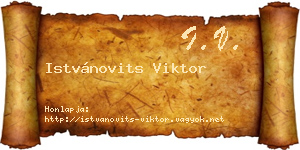 Istvánovits Viktor névjegykártya